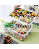 Пластмасова кутия за играчки блокчета конструктор на 2 Нива